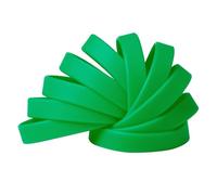 Plain Dark Green Coloured Silicone Sports Arm Exercise Wristband Bracelets Rubber Wrist Bands Party Accessories For Men Women Boys Girls (Pack of 50)