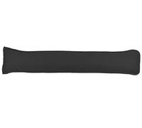 Plain Door Draught Excluder 90 x 18 cm - Soft Hollowfibre Filled Draft Stopper, Thick Door Snake to Block Cold Air & Improve Home Warmth (Black)