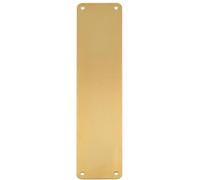 Plain Door Finger Plate 350 x 75mm - Satin Brass Steel Push Plate