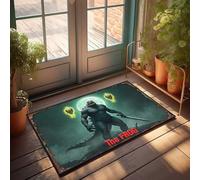 Plain Doormat For Crafts Monstrous Frog With Sword Against Moonlit Sky Doormat Rustic Bathroom Rugs Office Decor For Men(40X60CM)