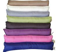 Plain Draught Excluder Stopper Filled Cushions 90cm Long, Noise Breeze Dust Blocker, Polycotton Fabric Decorative Stopper Under Door Draft Window (Grey)