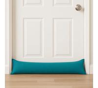 Plain Draught Stopper for Doors & Windows - Draft Excluder & Heat Insulator to Keep Warm, Block Cold Air, Reduce Micro Dust & Save Energy - Door Window Energy Saver (Teal)