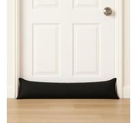 Plain Draught Stopper for Doors & Windows - Draft Excluder & Heat Insulator to Keep Warm, Block Cold Air, Reduce Micro Dust & Save Energy - Door Window Energy Saver (Black)