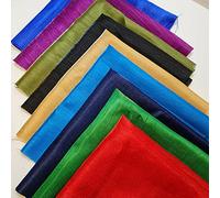 Plain Dupion Raw Silk Fat Quarter Bundles Approx (50x50cm) Square Cuts Suitable for Arts & Crafts Sewing Quilting Bunting & Much More - (Raw Silk Assorted- Pack of 9 Pieces)