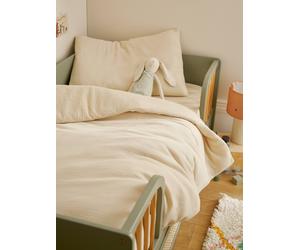 Plain Duvet Cover + Pillowcase Set in Organic Cotton* Gauze for Babies vanilla