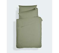 Plain Dyed Cotton Percale Military Green 200 TC Duvet Set 160 x 220 cm - 50 x 80 cm