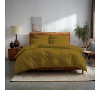 Plain Dyed Easy Care Polycotton Duvet Cover And Pillowcase/s Set Bed Linen Mustard