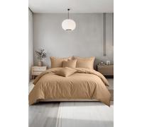 Plain Dyed Easy Care Polycotton Duvet Cover And Pillowcase/s Set Bed Linen Snug City Beige Double