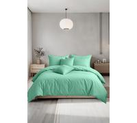 Plain Dyed Easy Care Polycotton Duvet Cover And Pillowcase/s Set Bed Linen Snug City Mint Double