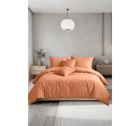 Plain Dyed Easy Care Polycotton Duvet Cover And Pillowcase/s Set Bed Linen Snug City Peach Single
