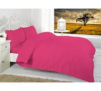 Plain Dyed Fitted Sheets Polycotton Fitted Bed Sheets Single Double King Super King OR Pillow Cases By * Textile.Plus* (King, Fuchsia)