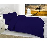 Plain Dyed Fitted Sheets Polycotton Fitted Bed Sheets Single Double King Super King OR Pillow Cases By * Textile.Plus* (Pair Pillow Case, Navy)