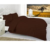 Plain Dyed Fitted Sheets Polycotton Fitted Bed Sheets Single Double King Super King OR Pillow Cases By * Textile.Plus* (Single, Chocolate)