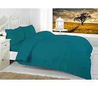 Plain Dyed Fitted Sheets Polycotton Fitted Bed Sheets Single Double King Super King OR Pillow Cases By * Textile.Plus* (Pair Pillow Case, Teal)