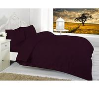 Plain Dyed Fitted Sheets Polycotton Fitted Bed Sheets Single Double King Super King OR Pillow Cases By * Textile.Plus* (Double, Plum)
