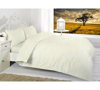 Plain Dyed Fitted Sheets Polycotton Fitted Bed Sheets Single Double King Super King OR Pillow Cases By * Textile.Plus* (Single, Cream)