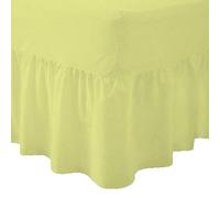 Plain Dyed Fitted Valance Bed Sheet Polycotton Percale Easy Care Bed Sheet Lemon Double Only