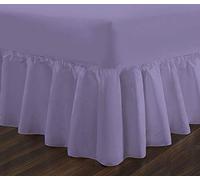 Plain Dyed Fitted Valance Bed Sheet Polycotton Percale Easy Care Bed Sheet Lilac Single Only
