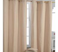 Plain Dyed Heavy Cotton Curtain Eyelet Ready Made Ring Top White, Blue, Grey