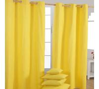Plain Dyed Heavy Cotton Curtain Eyelet Ready Made Ring Top White, Blue, Grey