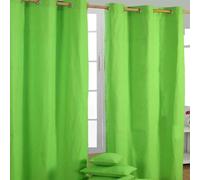 Plain Dyed Heavy Cotton Curtain Eyelet Ready Made Ring Top White, Blue, Grey