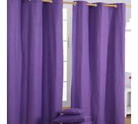 Plain Dyed Heavy Cotton Curtain Eyelet Ready Made Ring Top White, Blue, Grey