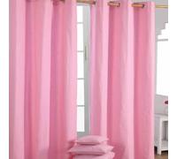 Plain Dyed Heavy Cotton Curtain Eyelet Ready Made Ring Top White, Blue, Grey