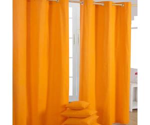 Plain Dyed Heavy Cotton Curtain Eyelet Ready Made Ring Top White, Blue, Grey