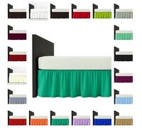 Plain Dyed Platform Base Valance Sheet Poly-Cotton 40cm Extra Deep Frilled Bedding Sheet | Easy Care Bed Sheet in 20 Colours | Single Double King Super king Size (Teal, King)