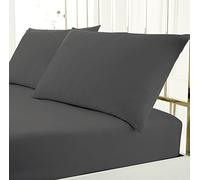Plain Everday Easycare Pollycotton Fitted Sheet (Double, Charcoal)