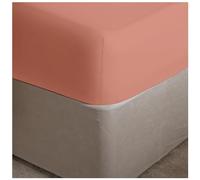 Plain Extra Deep Super King Size Fitted Sheets- Breathable Bed Sheets With Elastic Corners- Ultra Soft Polycotton Percale Bedding- Percale-Blush Pink