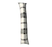 Plain Fabric Draught Excluder Decorative Simple Door or Window Draft Guard, Energy Saver. (Check Grey)