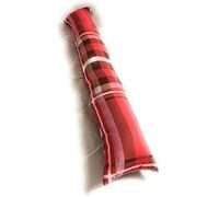 Plain Fabric Draught Excluder Decorative Simple Door or Window Draft Guard, Energy Saver. (Check Red)