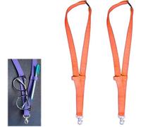Plain Fabric Pen Lanyards, Neck Lanyards Clip with Pen Holder & Glasses Holder, Plain Nylon Lanyards Holder, Anti-Lost Lanyard Pen Holder for Teacher Student Office Worker (Orange)