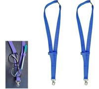 Plain Fabric Pen Lanyards, Neck Lanyards Clip with Pen Holder & Glasses Holder, Plain Nylon Lanyards Holder, Anti-Lost Lanyard Pen Holder for Teacher Student Office Worker (Blue)