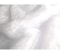 Plain Faux Fur Short Pile Furry Plain Solid Colour Fabric Material Dressmaking Costume Arts & Crafts (1 Fat Quarter (48cm x 58cm), Bright White)