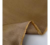 Plain Faux Poly Dupion Silk Bridal Dress Upholstery Cushion Slubbed Textured 100% Polyester Extra Wide Fabric Material | 60" - 150 cm Wide (per Metre, Antique Gold)