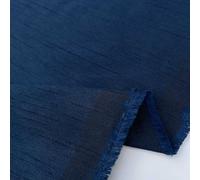 Plain Faux Poly Dupion Silk Bridal Dress Upholstery Cushion Slubbed Textured 100% Polyester Extra Wide Fabric Material | 60" - 150 cm Wide (per Half Metre, Navy Blue)
