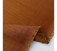 Plain Faux Poly Dupion Silk Bridal Dress Upholstery Cushion Slubbed Textured 100% Polyester Extra Wide Fabric Material | 60" - 150 cm Wide (per Metre, Bronze)