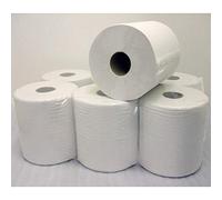 Plain Film White 2-Ply CentreFeed Rolls - 6 Pack, 170 Sheets per Roll, 16.6cm x 22cm Sheet Size, 37.4m Roll Length, 37.3m² Total Coverage