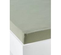Plain Fitted Sheet in Organic Cotton* Gauze for Babies sage green