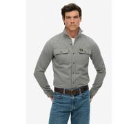 Superdry Flannel Workwear Long Sleeve Shirt Grey M Men