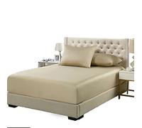 Plain Flannelette Fitted Sheet - 100% Brushed Cotton - Royal Collection - Super Natural Boutique Style - Hotel Quality - Breathable & Wrinkle Free - Taupe - Double - 135 x 190 x 25 CM App.