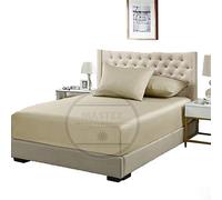 Plain Flannelette Fitted Sheet - 100% Brushed Cotton - Royal Collection - Super Natural Boutique Style - Hotel Quality - Breathable & Wrinkle Free - Cream - King - 150 x 200 x 25 CM App.