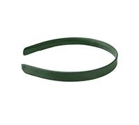 Plain Flat SATIN Fabric Thick ALICE BAND 15mm HEADBAND Hair Band Accessories (Dark Green)