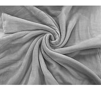 Plain Fleece Fabric Cuddle Warm Super Soft Plush Dress Gown Blanket Material Sold per Half METRE (Plain Silver Grey)