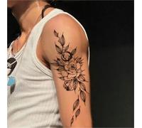 Plain Floral Side And Arm Temporary Tattoos, Herbal Semi-permanent, Rub-resistant And Won't Peel Off, Long-lasting 2 Weeks, Fake Tattoos
