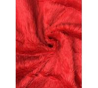 Plain Fun Faux Fur Fabric Material Bright RED, 1Mtr - 150cmx100cm