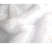 Plain Fun Faux Fur Fabric Material Bright White, 1/2Mtr - 150cmx50cm