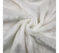 Plain Fun Faux Fur Fabric Material Bright White (Precut 1Mtr 150cm x 100cm)